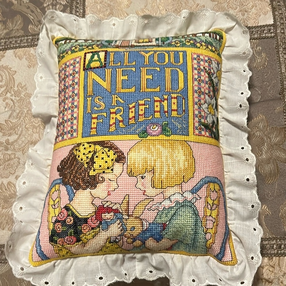New Friendship Pillow! Handmade-All You Need Is A Friend 💕